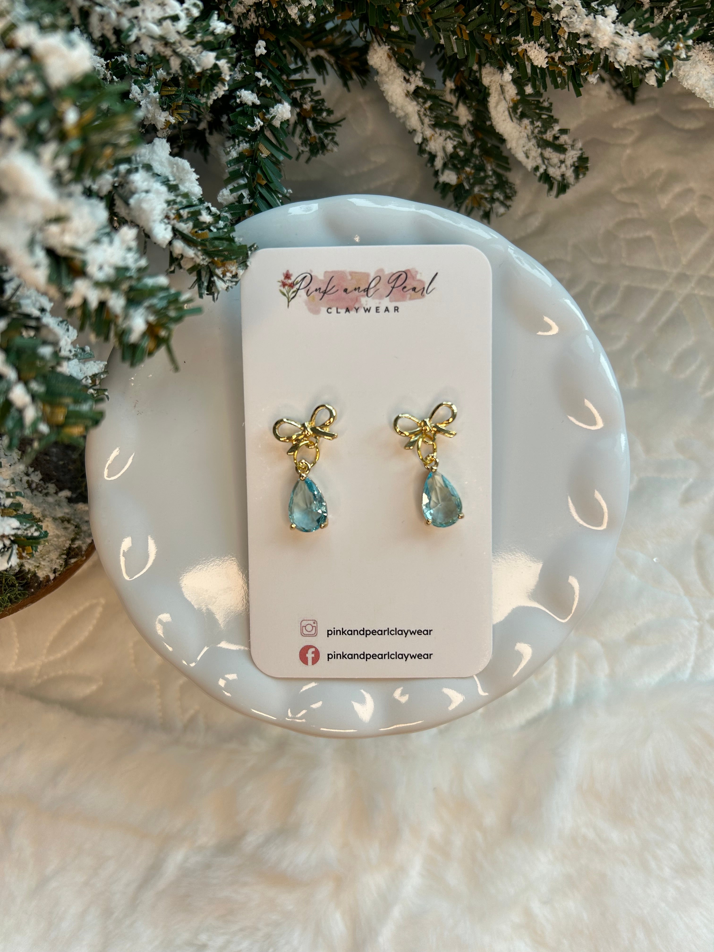 Blue crystal dangles