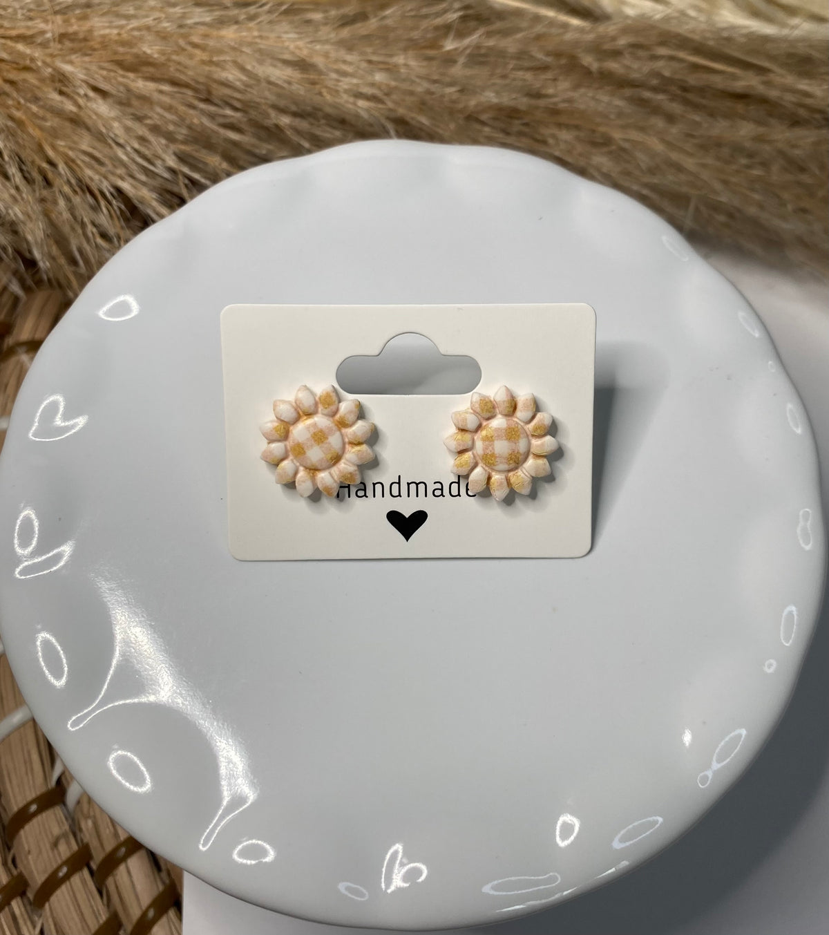 Sunflfower Gingham Stud