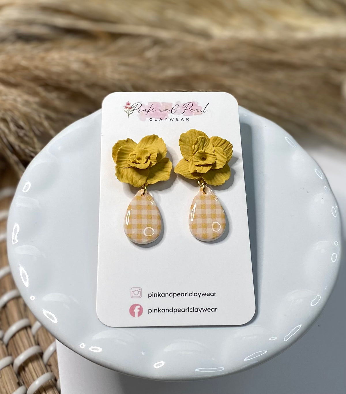 Floral Dangle with Gingham