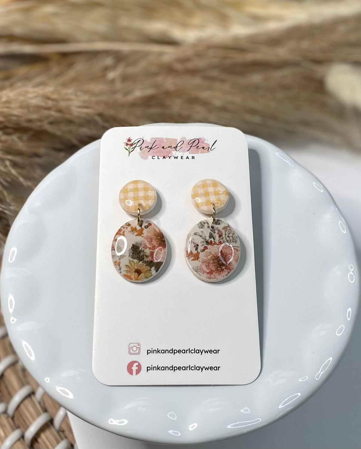 Fall Floral Dangle with Gingham Topper