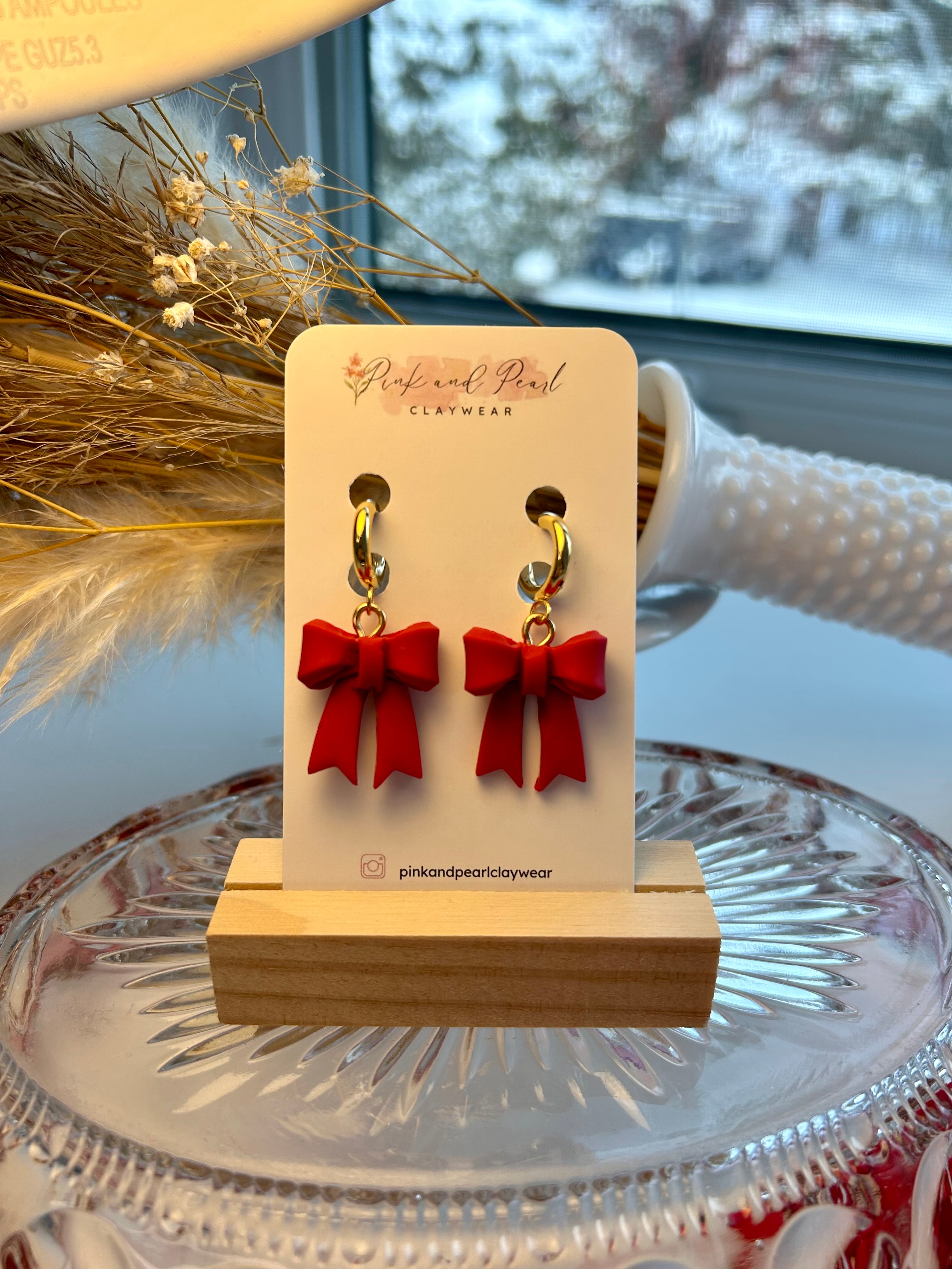 Red Bow Dangles