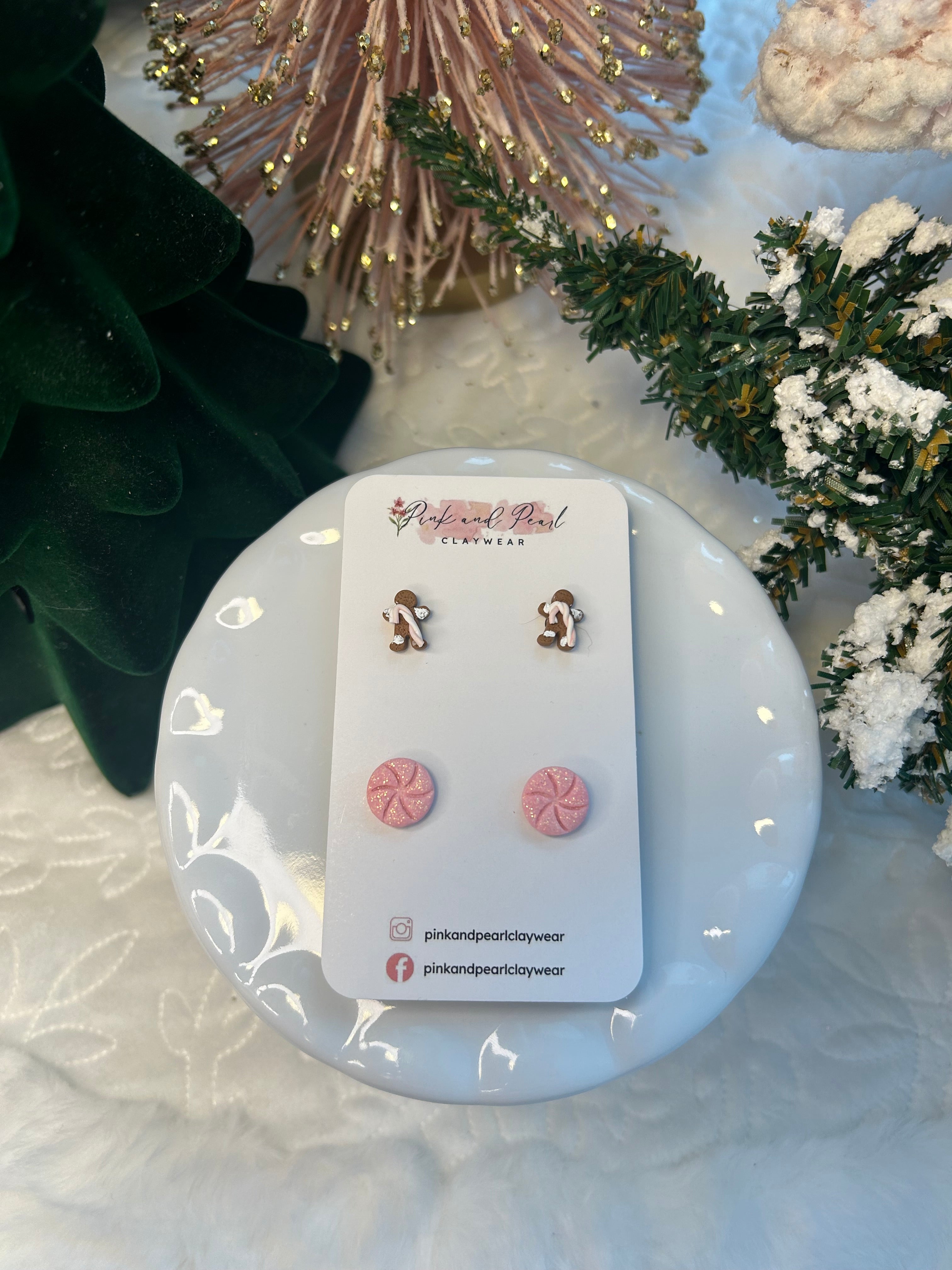 Gingerbread & peppermint stud packs