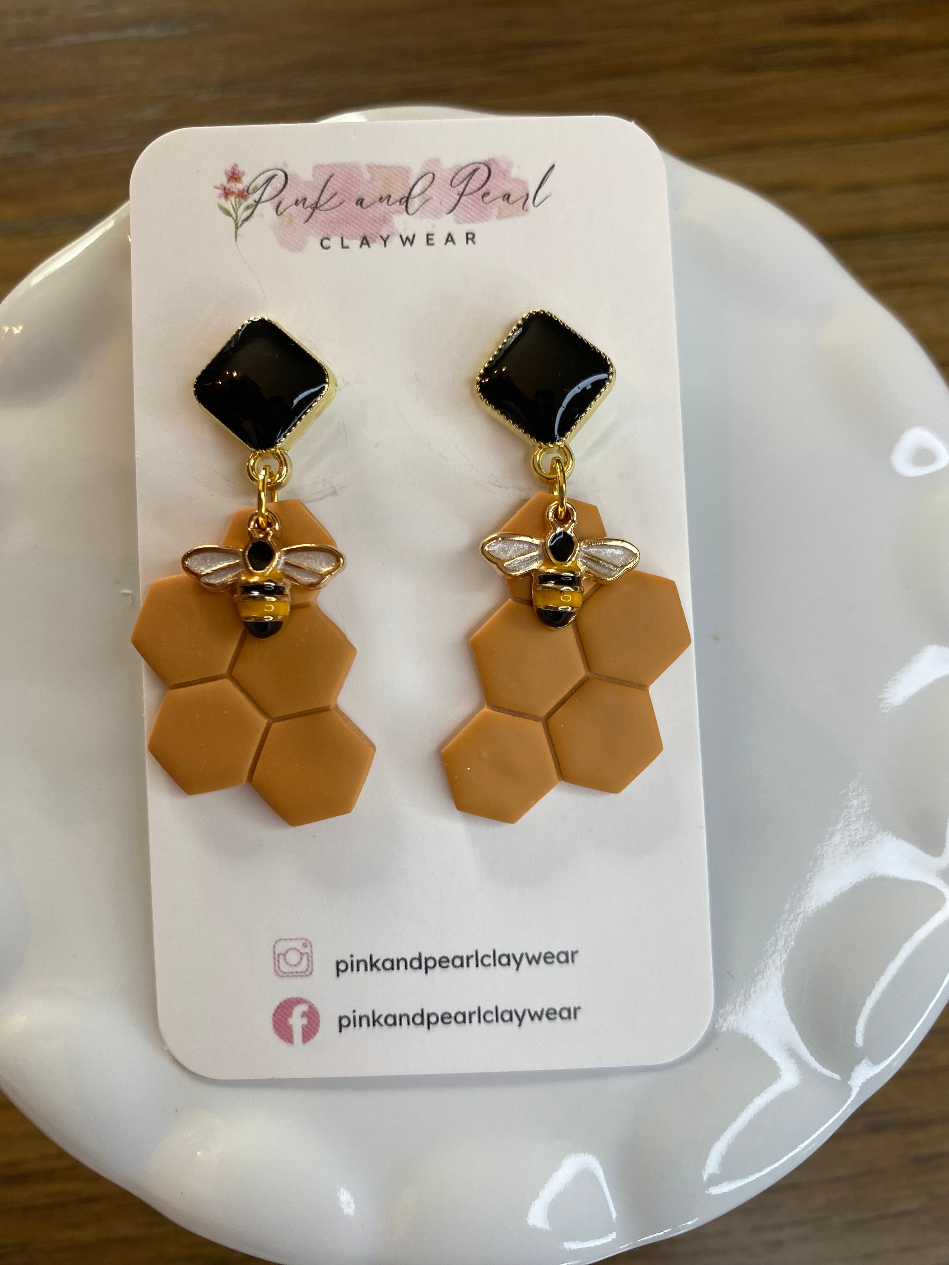 Honeycomb bee dangles